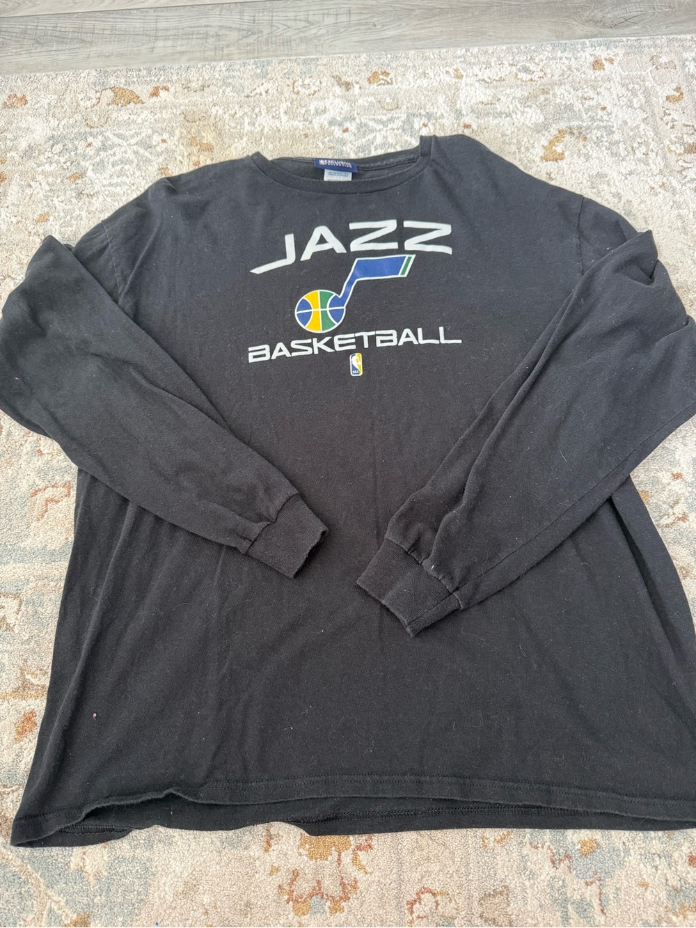 NBA Exclusive Collection Black Tee with Red and Blue Logo